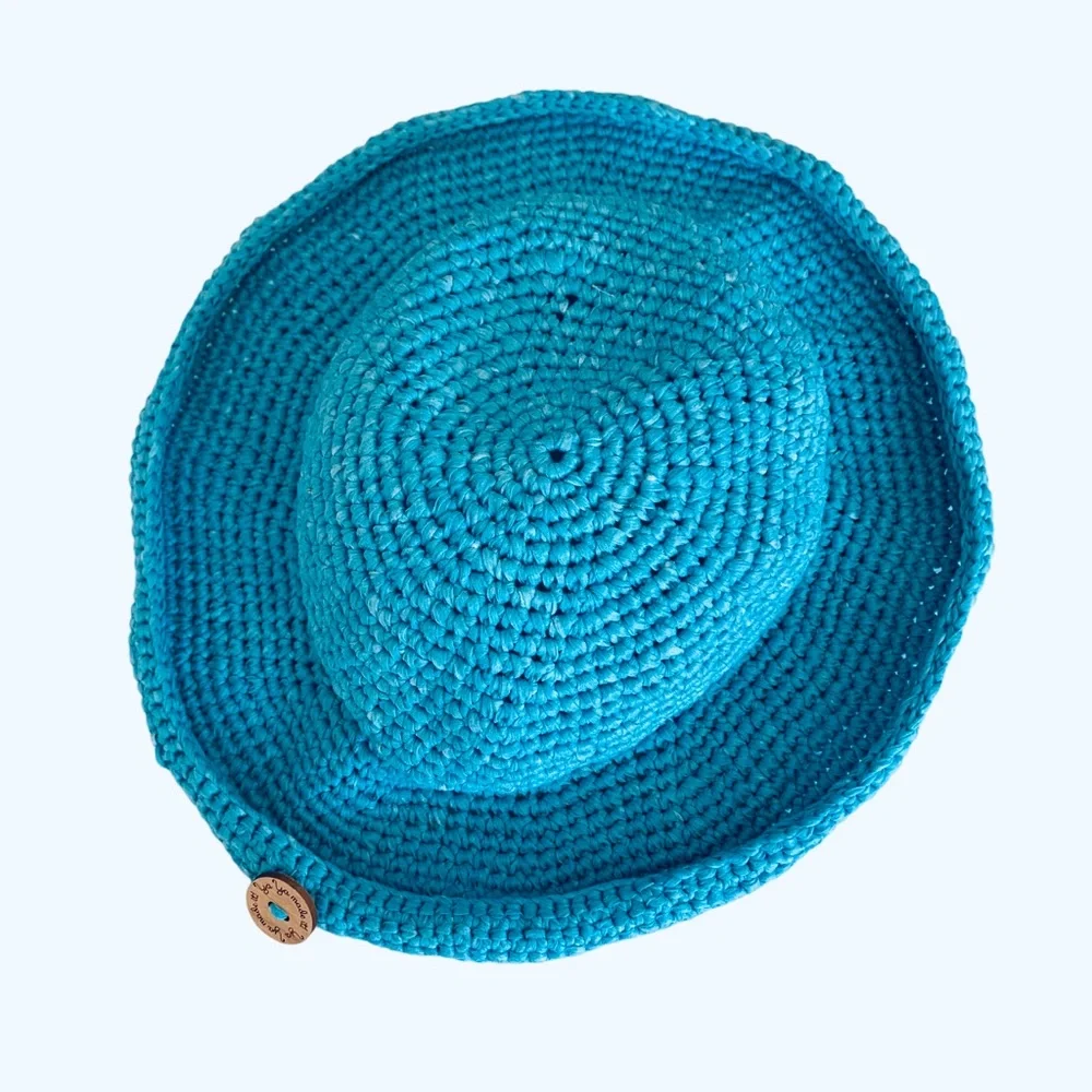 HANDMADE BLUE CROCHET  BUCKET HAT